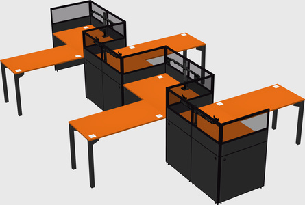 L-shape cubicles