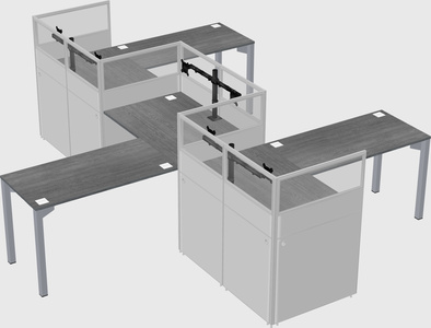 L-shape cubicles