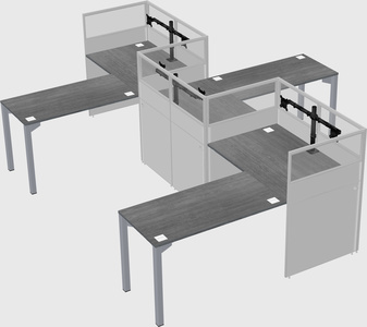 L-shape cubicles