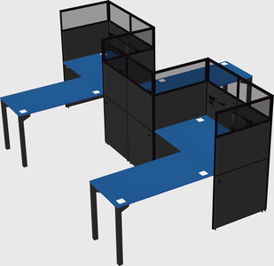 L-shape cubicles