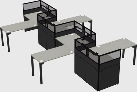 L-shape cubicles