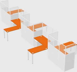 L-shape cubicles