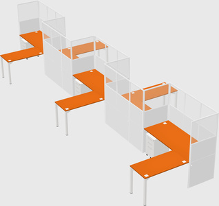 L-shape cubicles