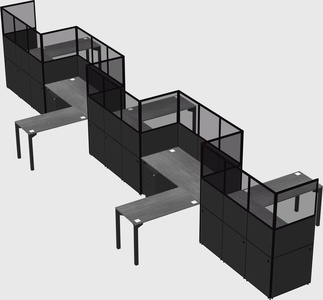 L-shape cubicles