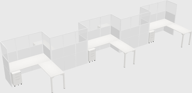L-shape cubicles