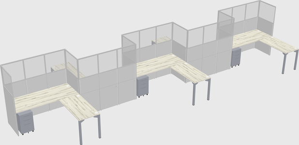 L-shape cubicles
