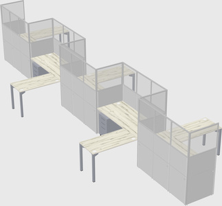 L-shape cubicles