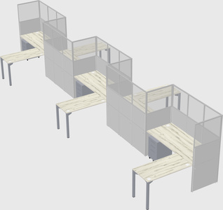 L-shape cubicles