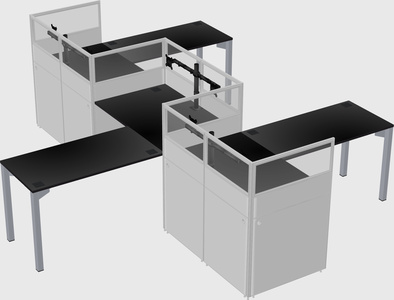 L-shape cubicles