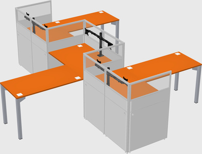 L-shape cubicles