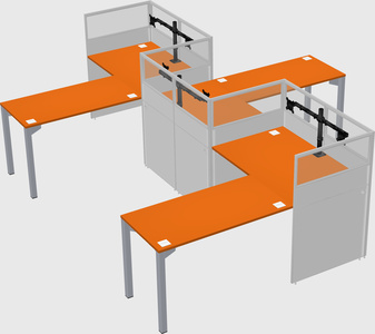 L-shape cubicles