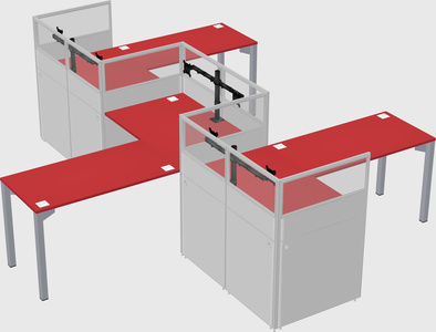 L-shape cubicles