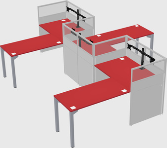 L-shape cubicles