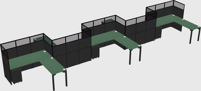 L-shape cubicles