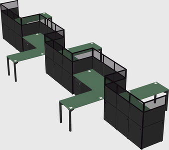 L-shape cubicles