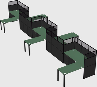 L-shape cubicles