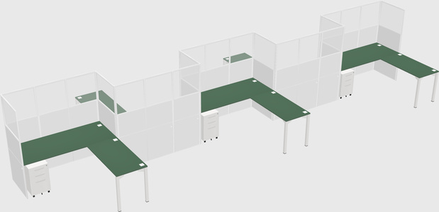 L-shape cubicles