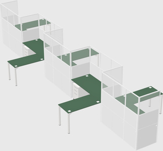 L-shape cubicles