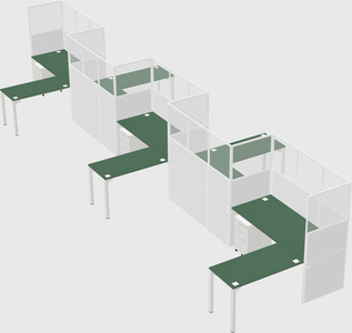 L-shape cubicles