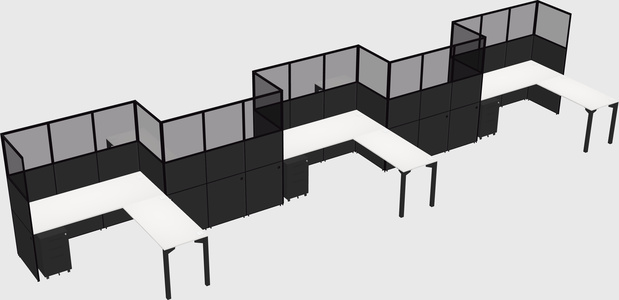 L-shape cubicles