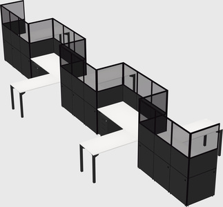L-shape cubicles