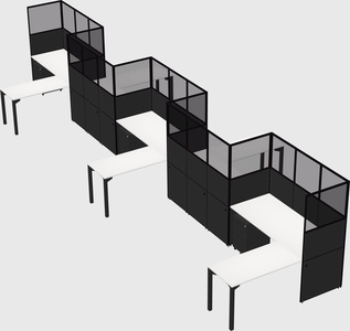 L-shape cubicles