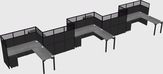L-shape cubicles