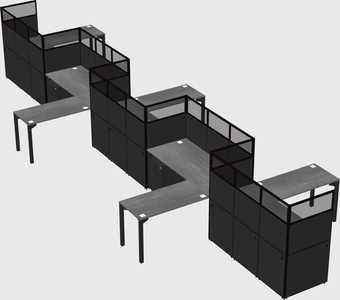 L-shape cubicles
