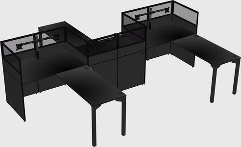 L-shape cubicles