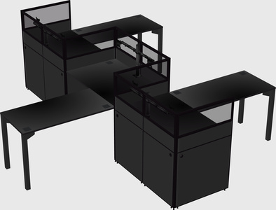 L-shape cubicles