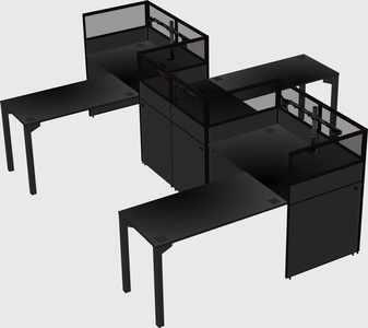 L-shape cubicles