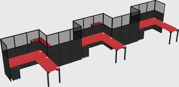 L-shape cubicles