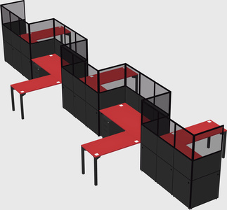 L-shape cubicles