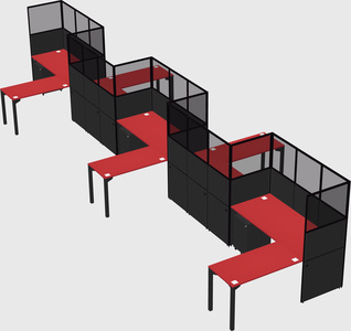 L-shape cubicles