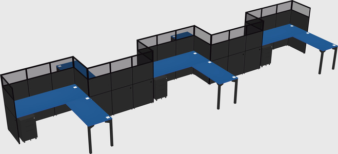 L-shape cubicles