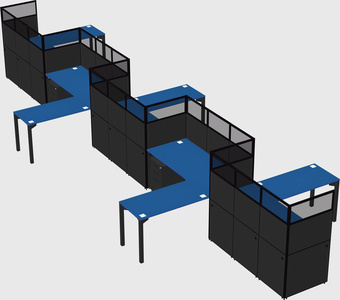 L-shape cubicles