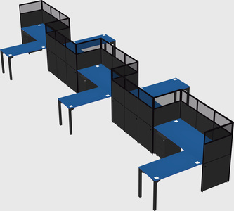 L-shape cubicles