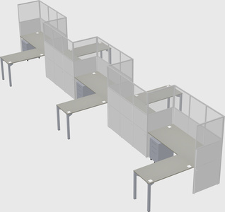 L-shape cubicles