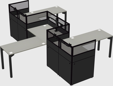 L-shape cubicles