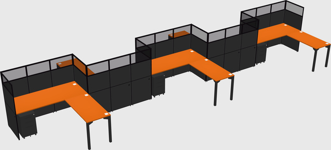L-shape cubicles