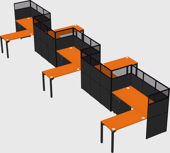 L-shape cubicles