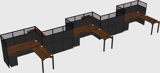 L-shape cubicles