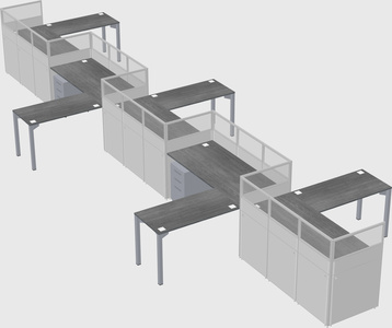 L-shape cubicles