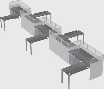 L-shape cubicles