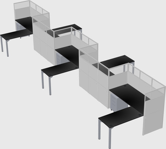 L-shape cubicles