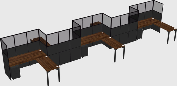 L-shape cubicles