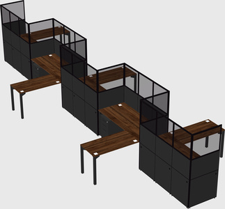 L-shape cubicles