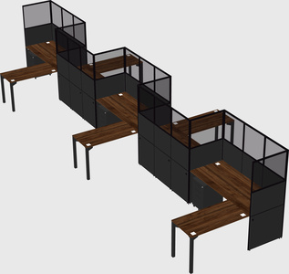 L-shape cubicles