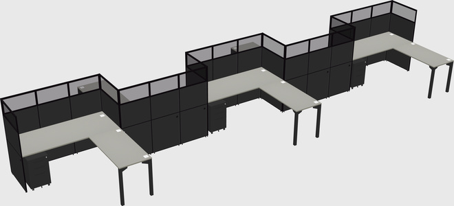 L-shape cubicles