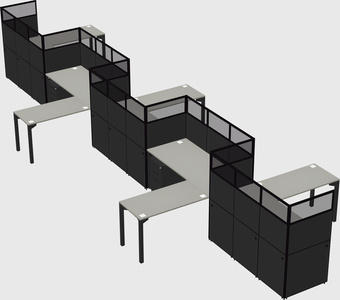 L-shape cubicles